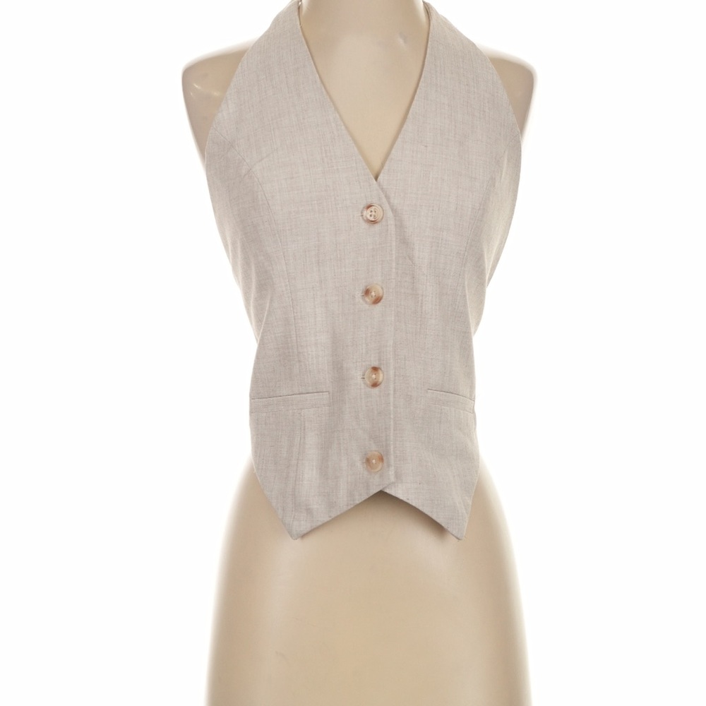 Abercrombie & Fitch Cream Button-Down Tank Top
